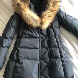 Mackage Akiva Down Coat with Signature Fur Hood Gray